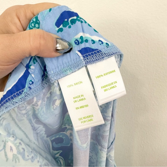 Lilly Pulitzer Bal Harbour Palazzo Pants Sea Siren Blue Wide Leg - Picture 5 of 6